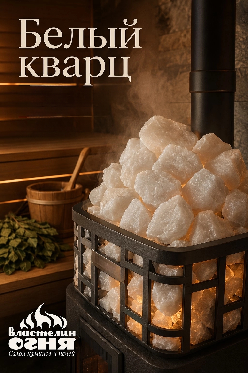 белый кварц-камни для бани в наличии в