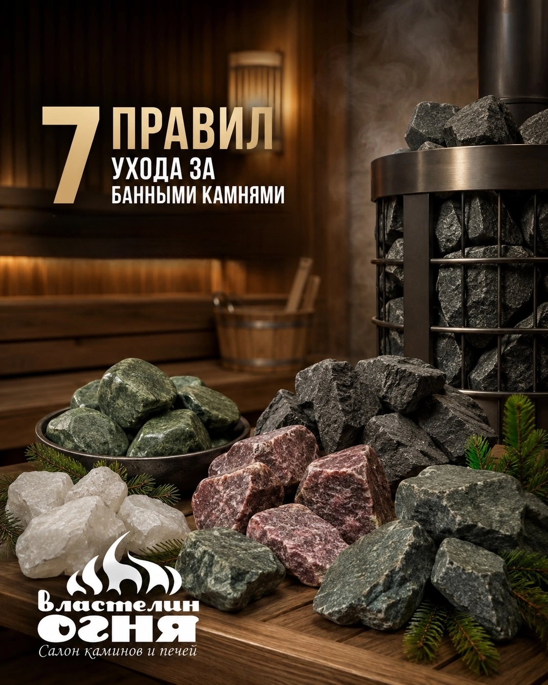 правила ухода за камнями в бане- советы от экспертов печного магазина в Уфе