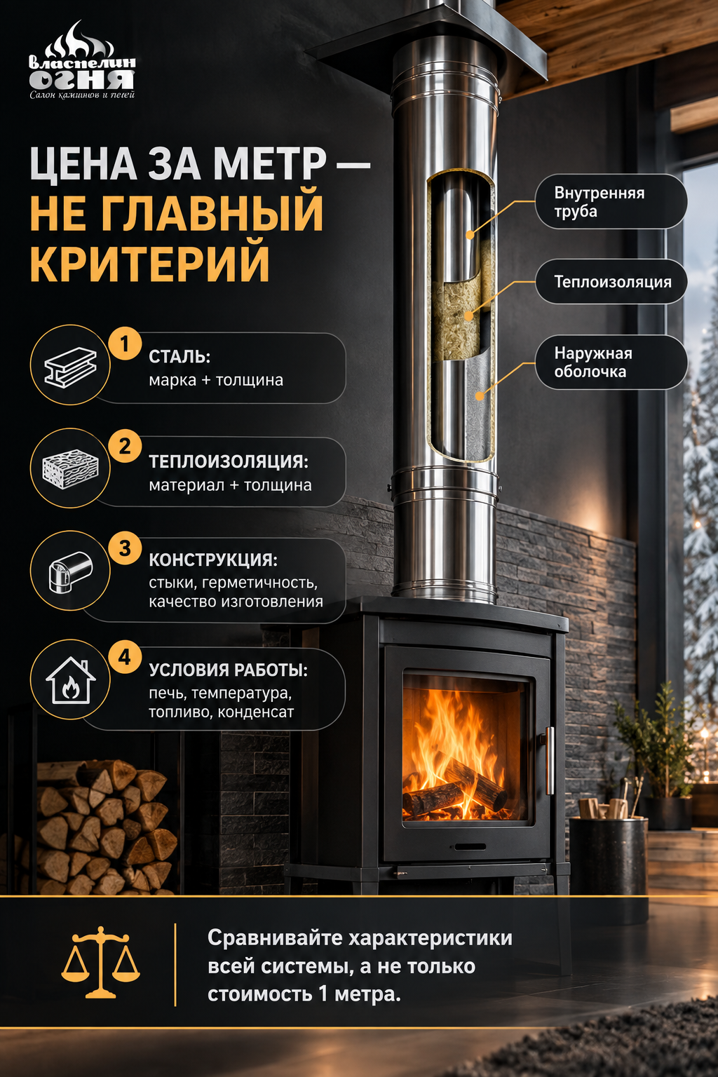 дымоход в разрезе